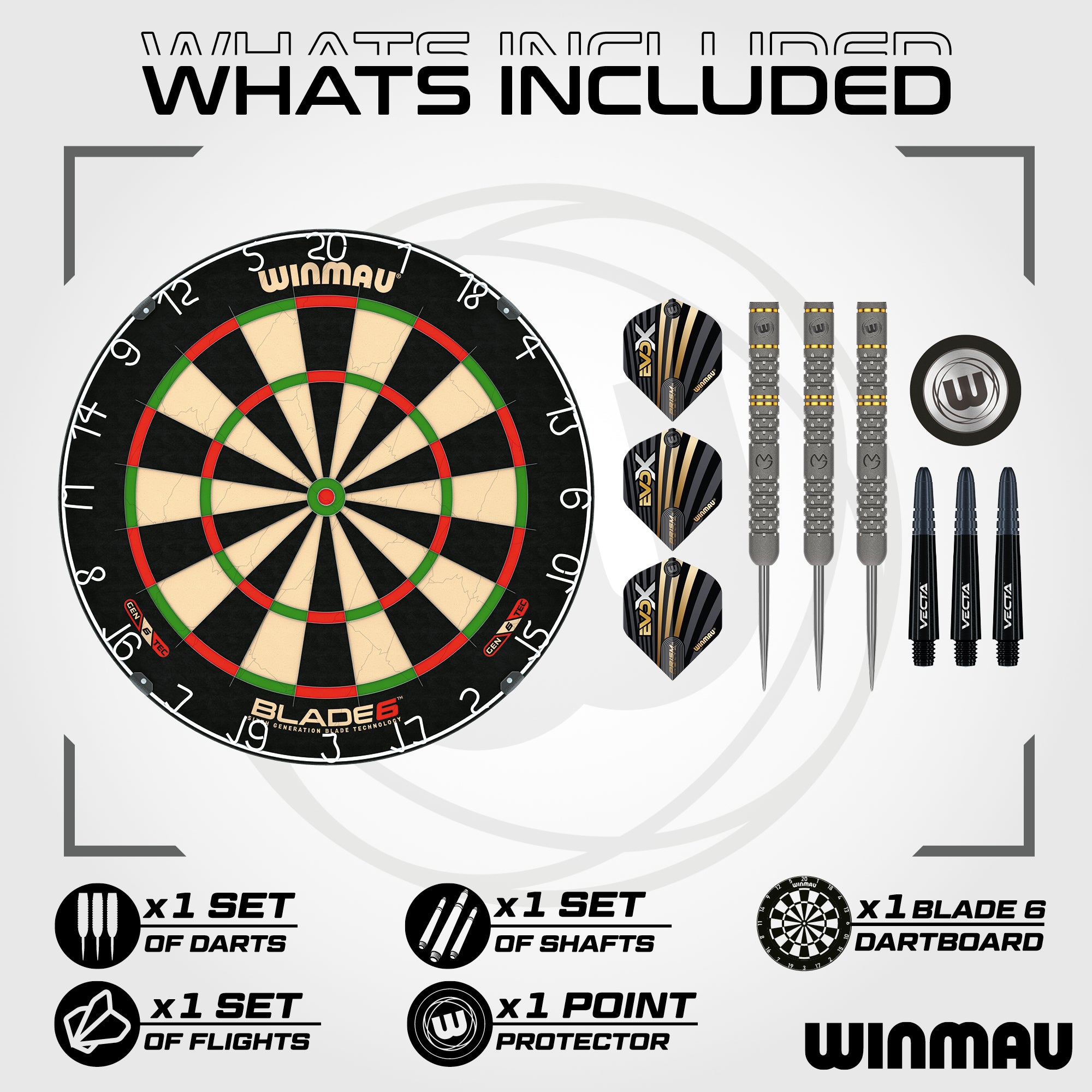 Winmau Blade 6 + MVG EvoX - 24g Darts