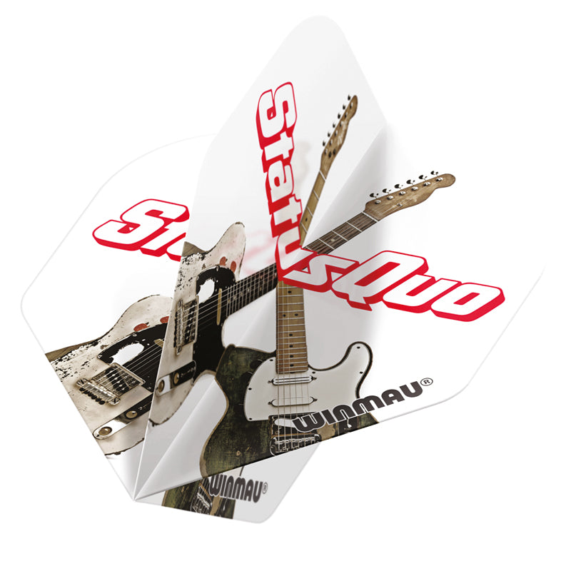 Winmau Rock Legends Status Quo White Guitars Dart Flights Red Dragon