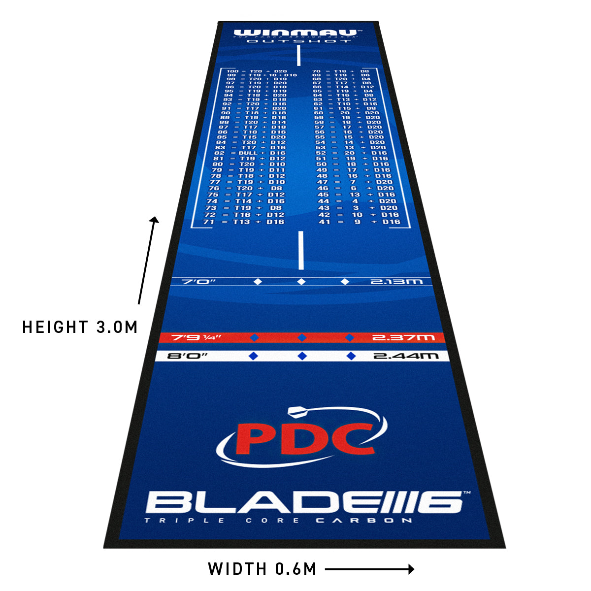 Pro Zone Outshot Soft Feel Dart Mat