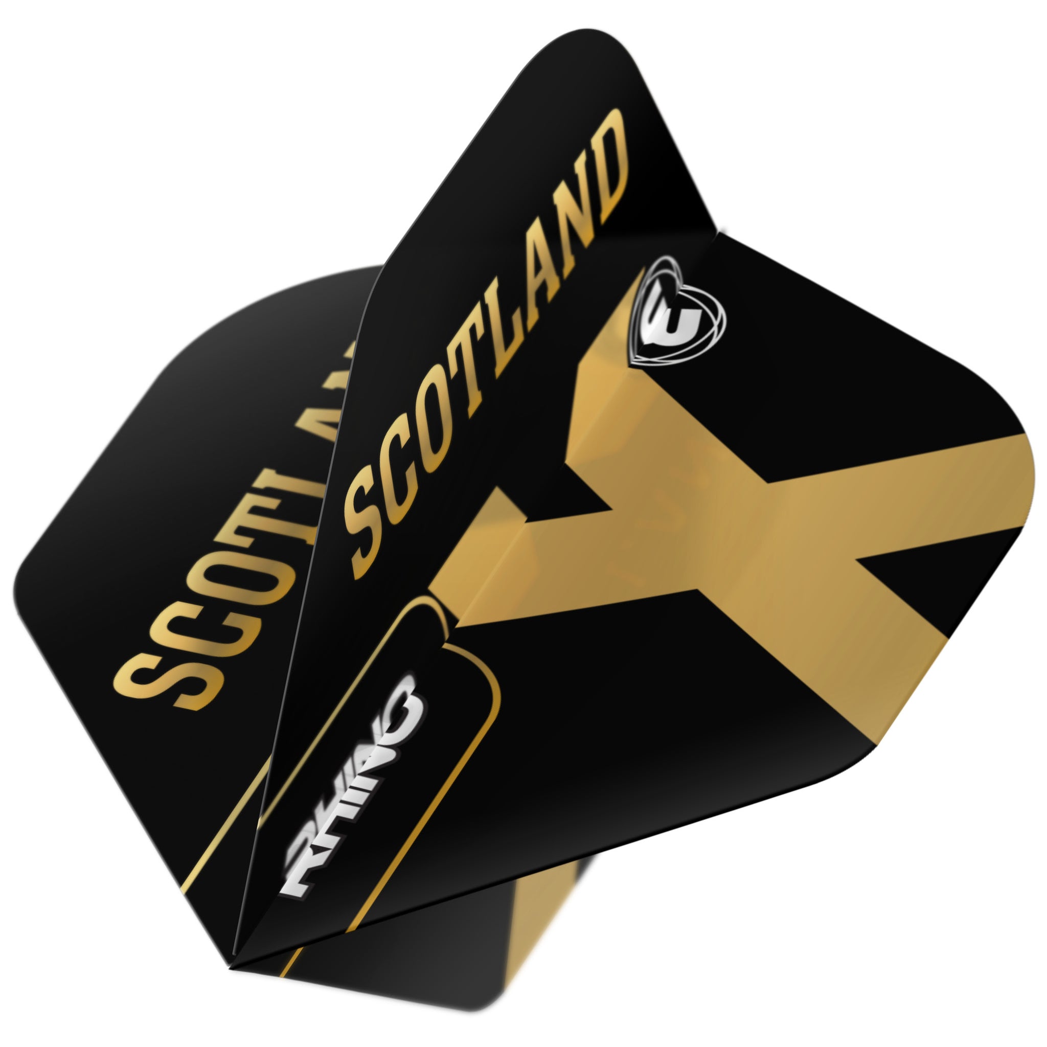 Winmau Rhino Black & Gold Scotland Dart Flights Red Dragon Darts