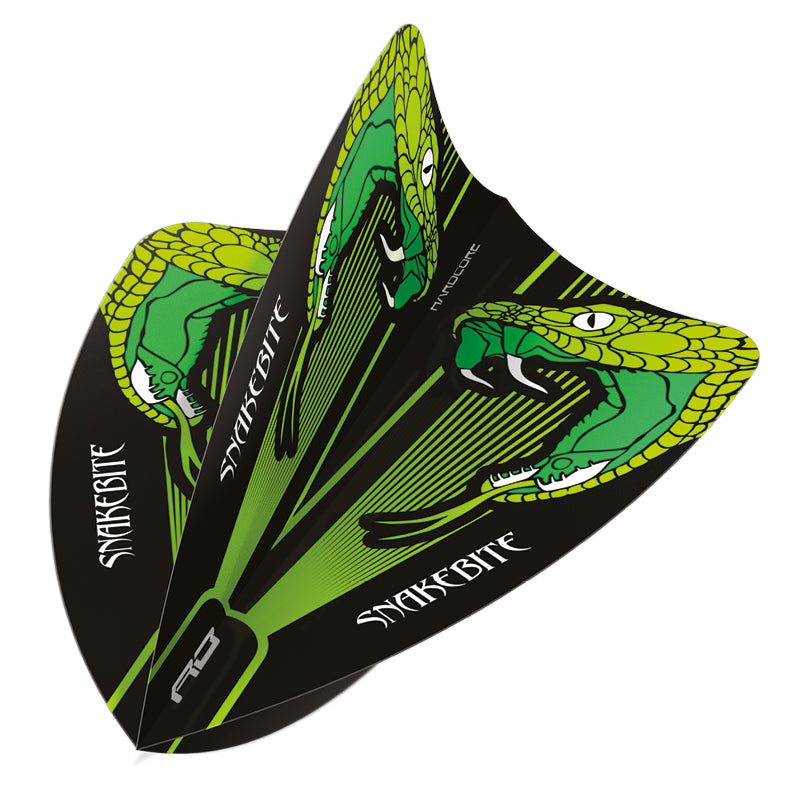 F6798_FREESTYLE PETER WRIGHT SNAKEBITE GREEN TRANSPARENT DART FLIGHT1