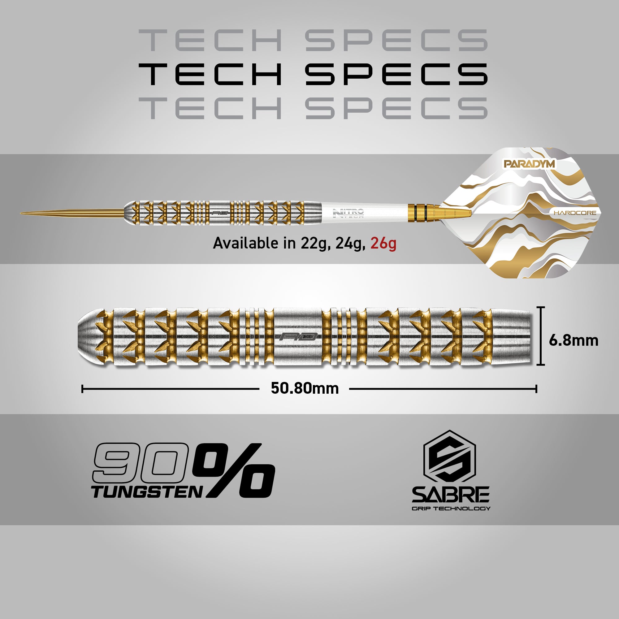 Red Dragon Paradym Darts – Gold & Silver Parallel