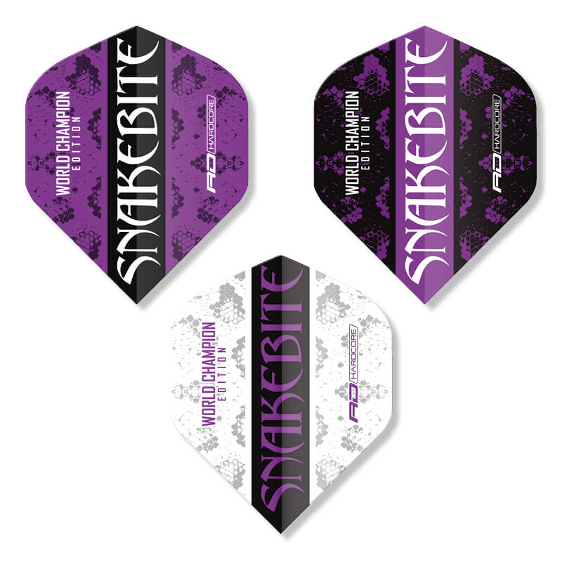 Hardcore Peter Wright Snakebite Assorted Transparent Flight Pack