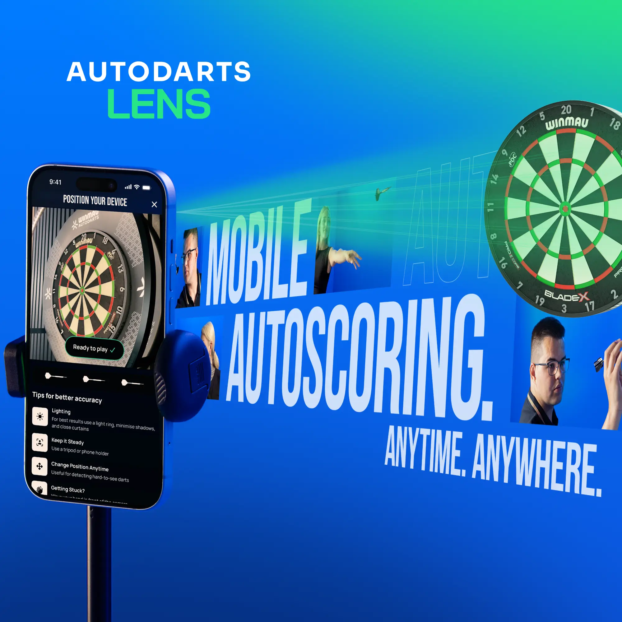 Autodarts Device Stand + 12 Month PLUS Subscription Bundle