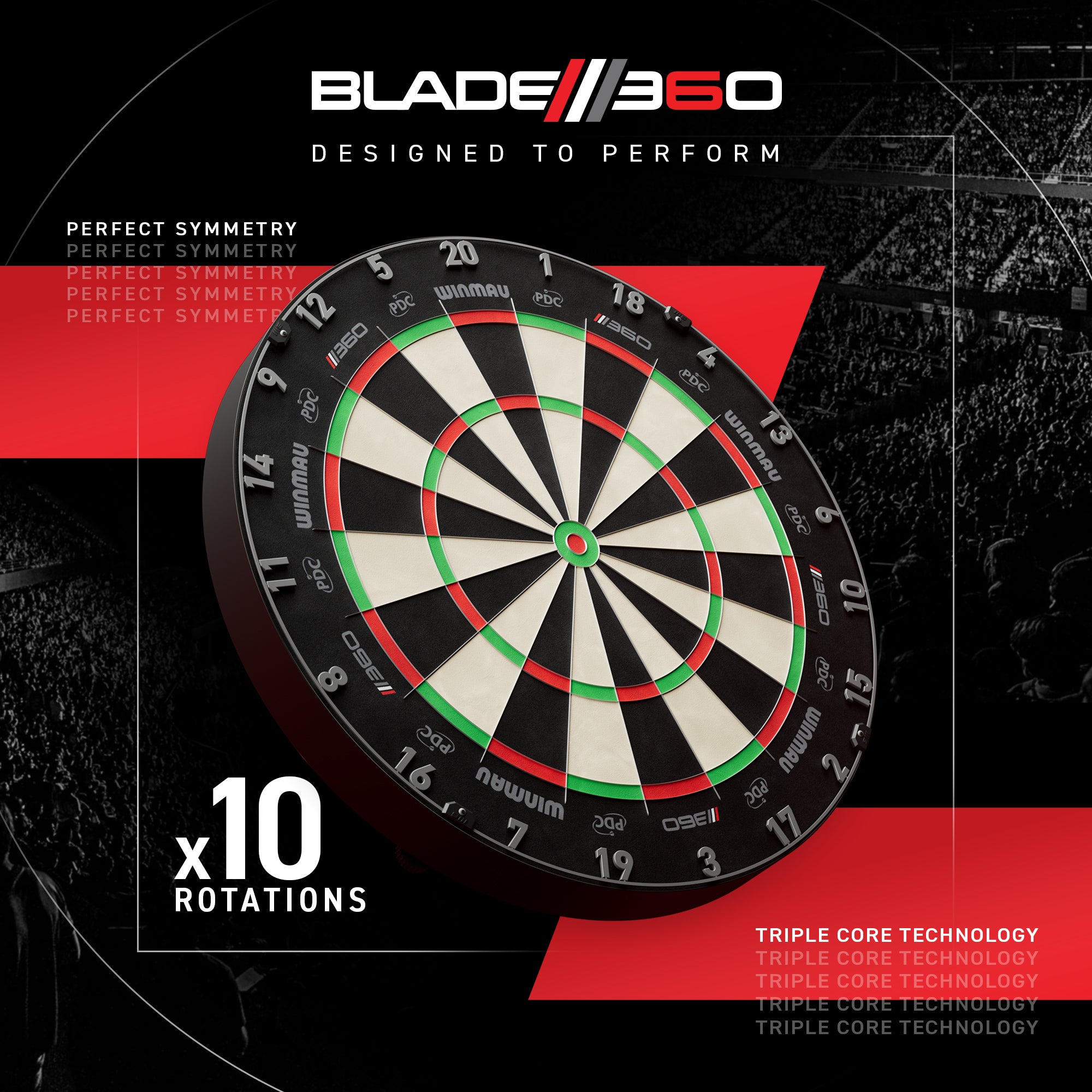 Winmau Blade 360 Triple Core Dartboard - Official PDC