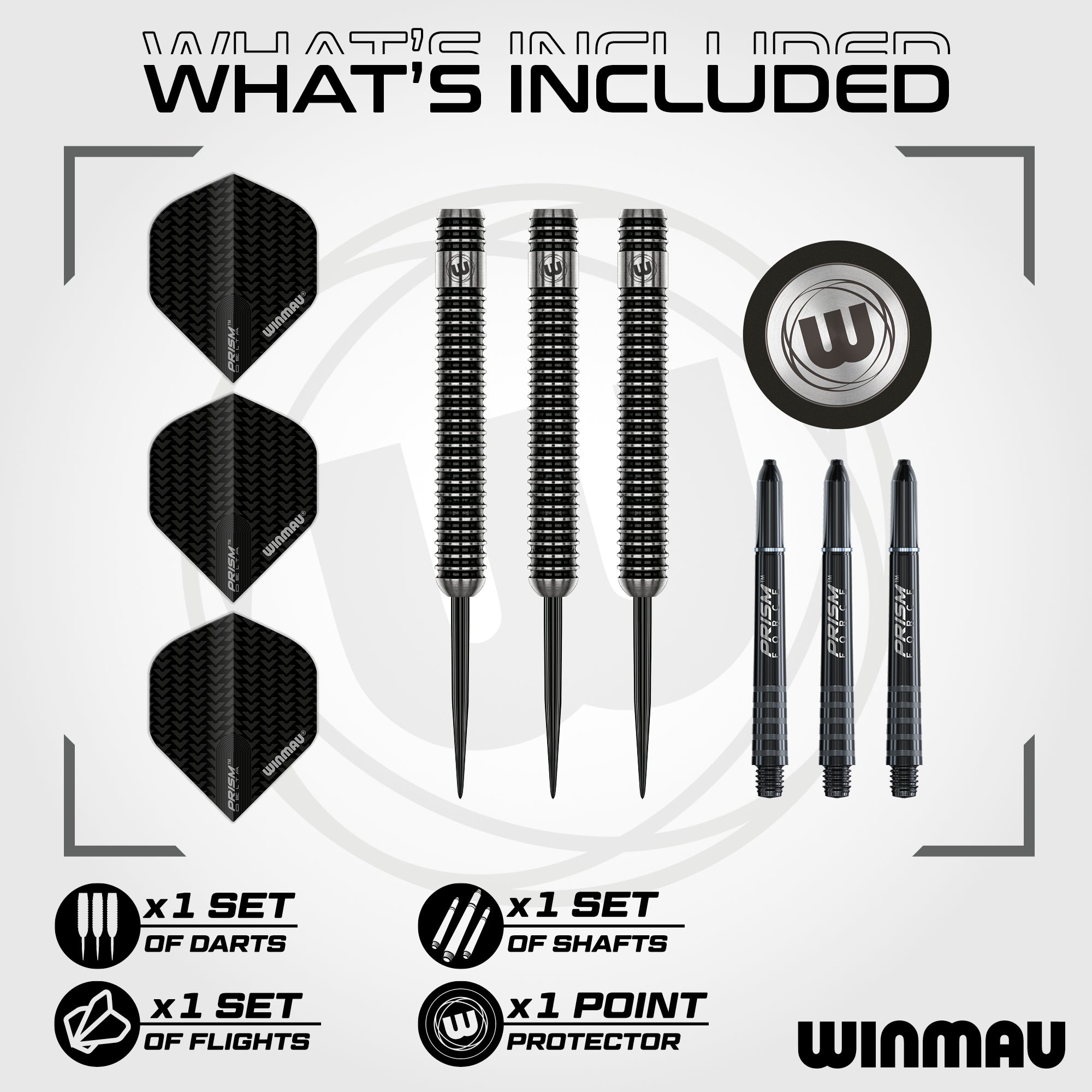 Winmau Blackout 1 Darts | 90% Tungsten | Classic Style | 21g–26g