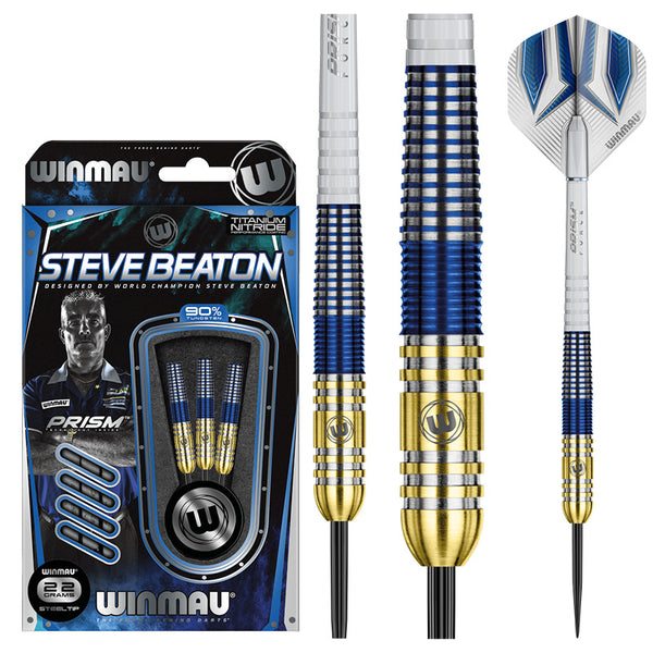 WINMAU STEVE BEATON 90% Tungsten 24 Gram Steel Tip Darts