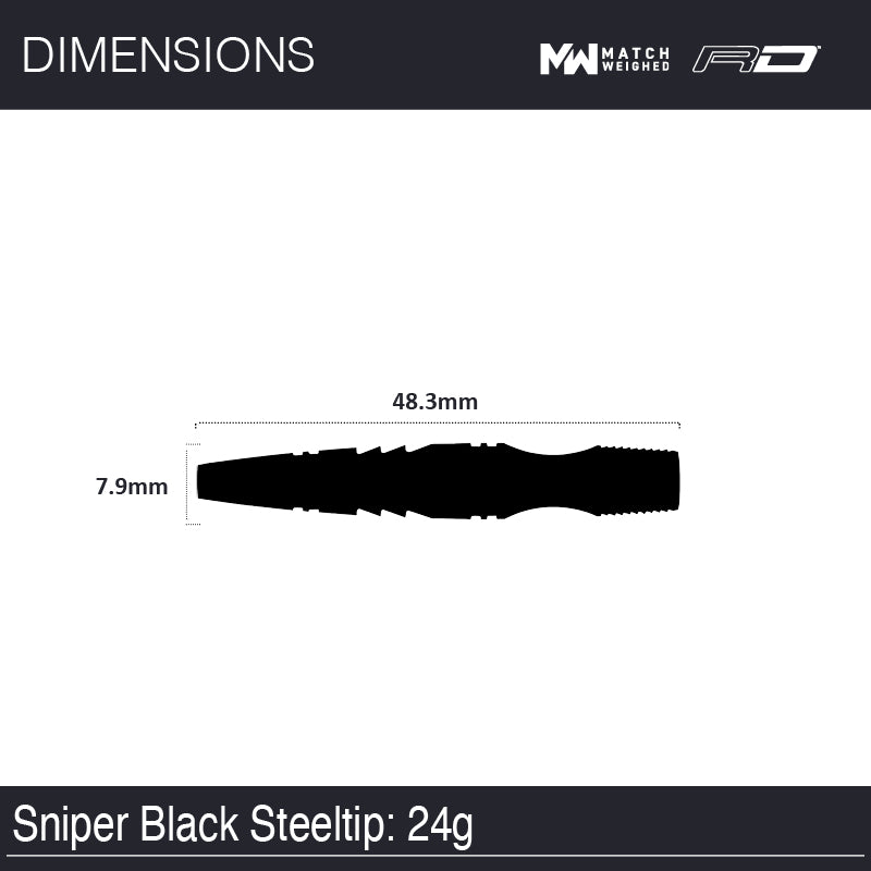 Dardos Winmau Sniper Black 90% Punta de Plástico 