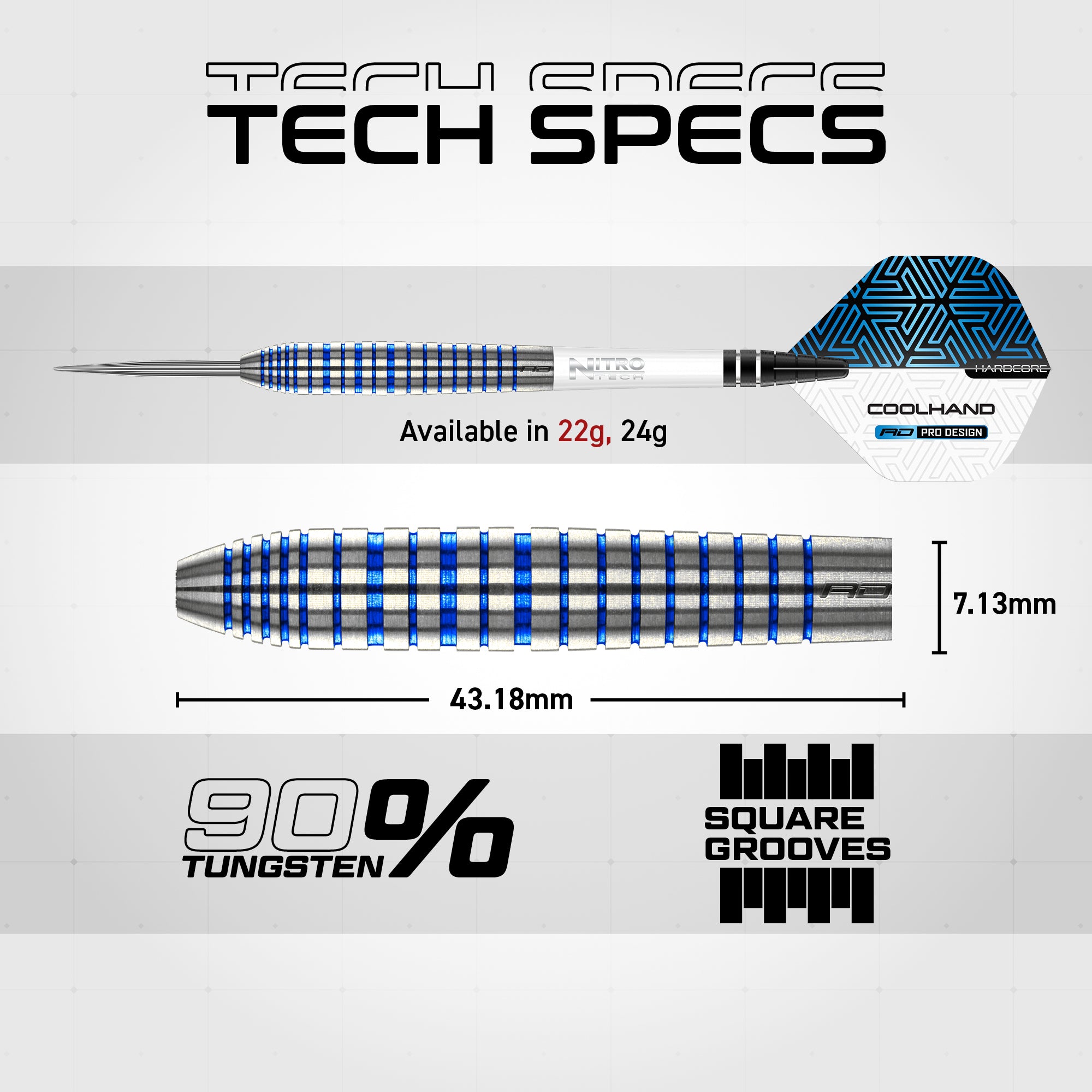 Luke Humphries TX3 Cool Blue S.E. Darts | 90% Tungsten | 22g–24g