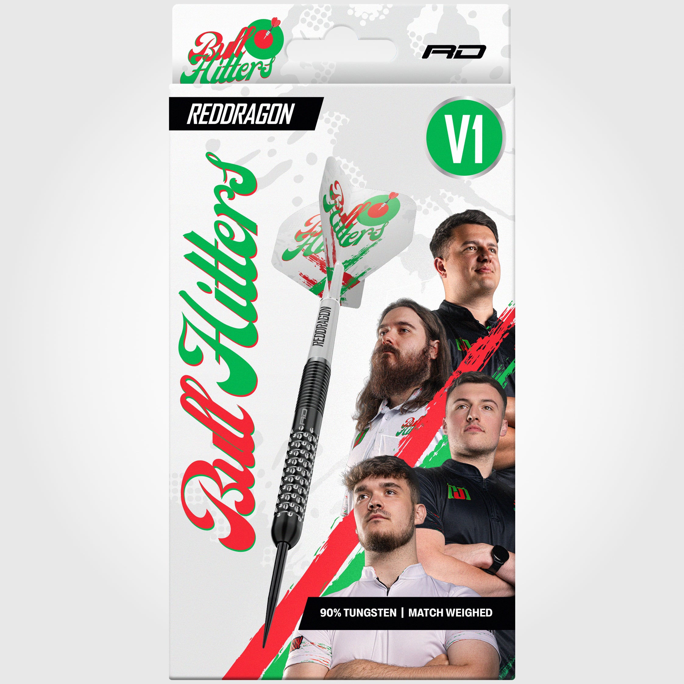 Bullhitters V1 90% Tungsten Darts Black PVD | Red Dragon Darts