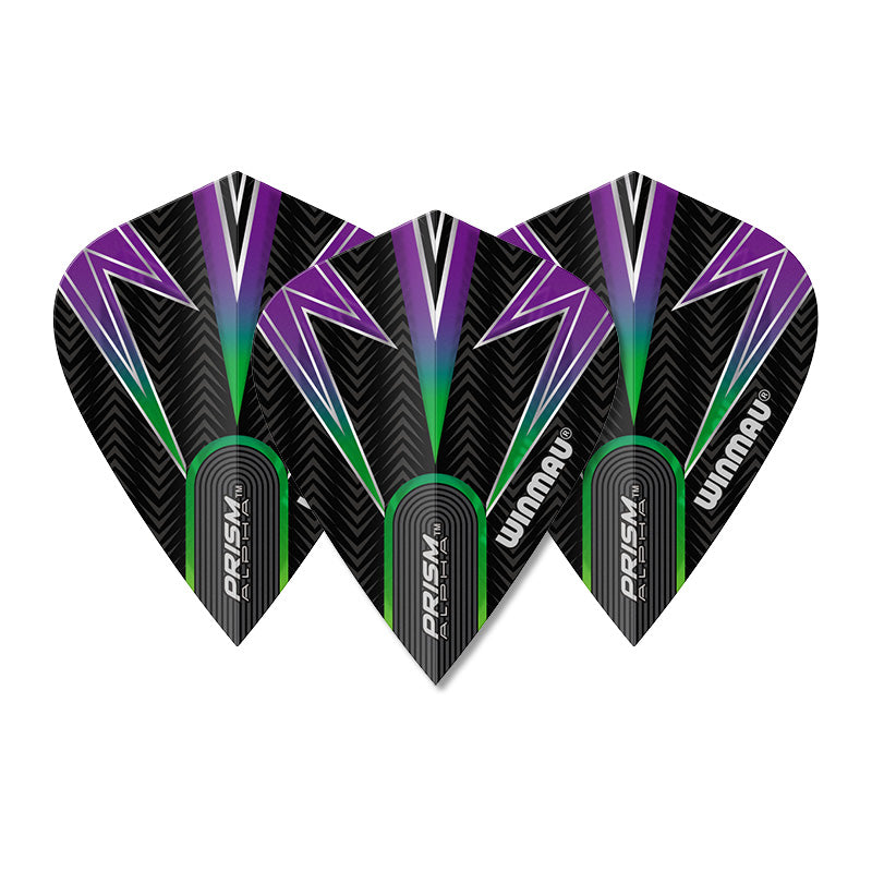 Winmau Prism Alpha Black, Green & Purple Standard