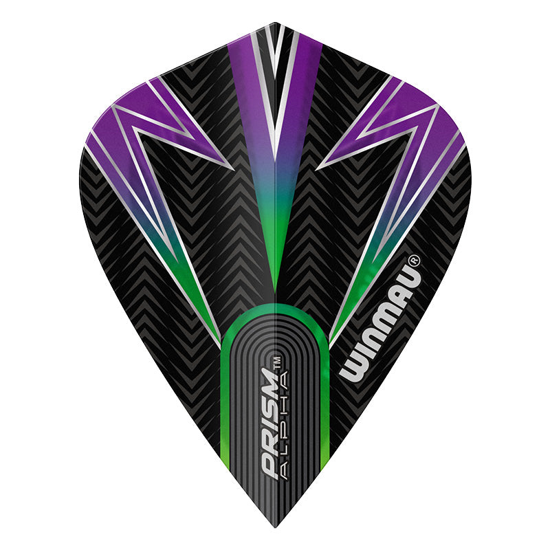 Winmau Prism Alpha Black, Green & Purple Standard