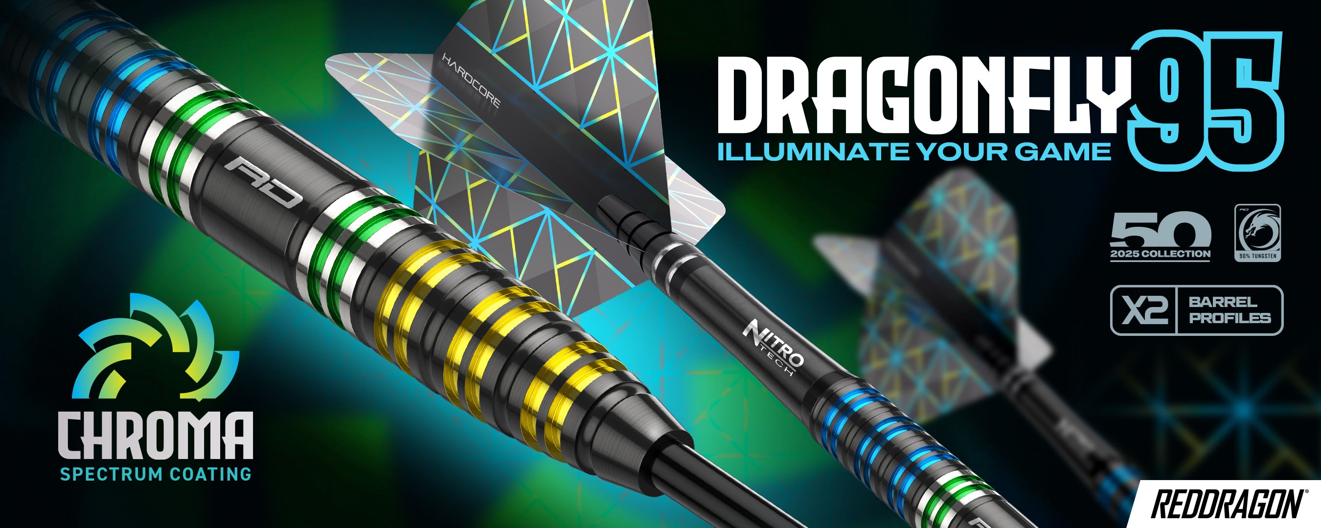 Dragonfly 95 Black - Parallel Soft Tip Darts | Red Dragon Darts