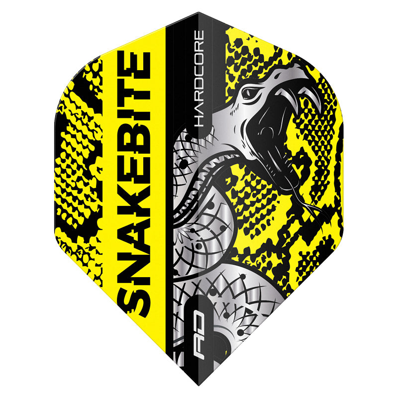 Peter Wright Snakebite Hardcore Coiled Snakeskin Yellow Dart Flights