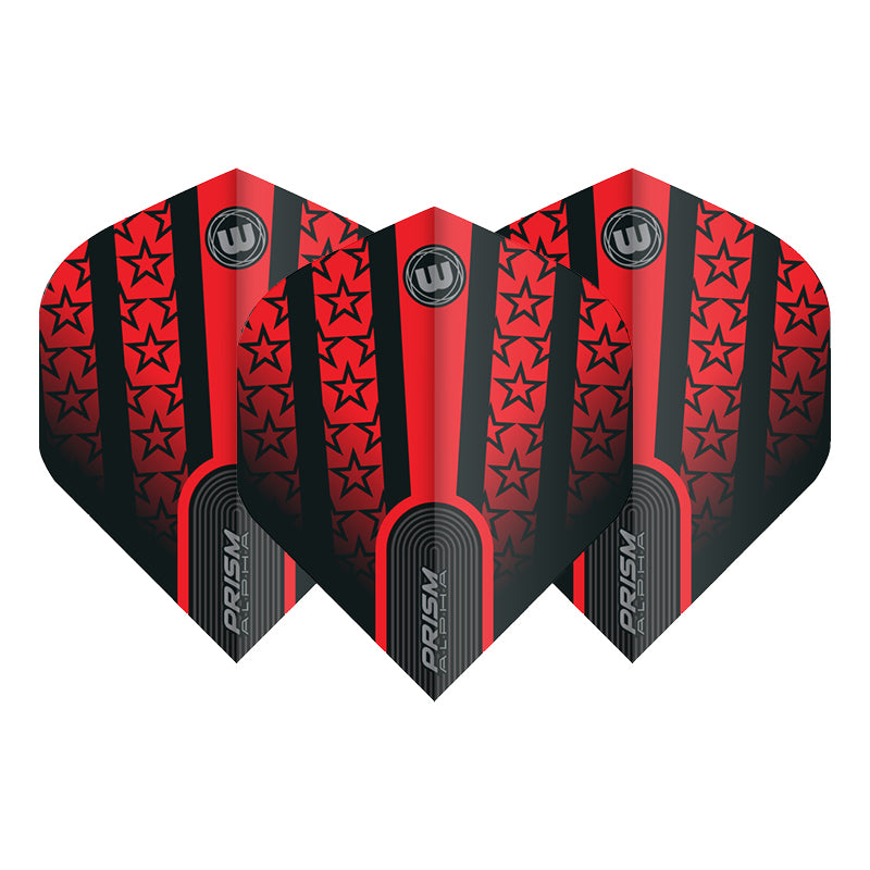 Winmau Prism Alpha Red with Black Stars Dart Flights