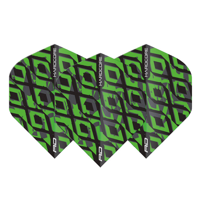 Hardcore Radical Black & Green Dart Flights