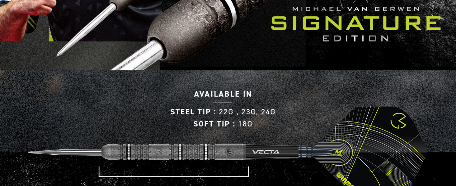 MvG Signature Edition Darts | 90% Tungsten | Atom Grip | Winmau