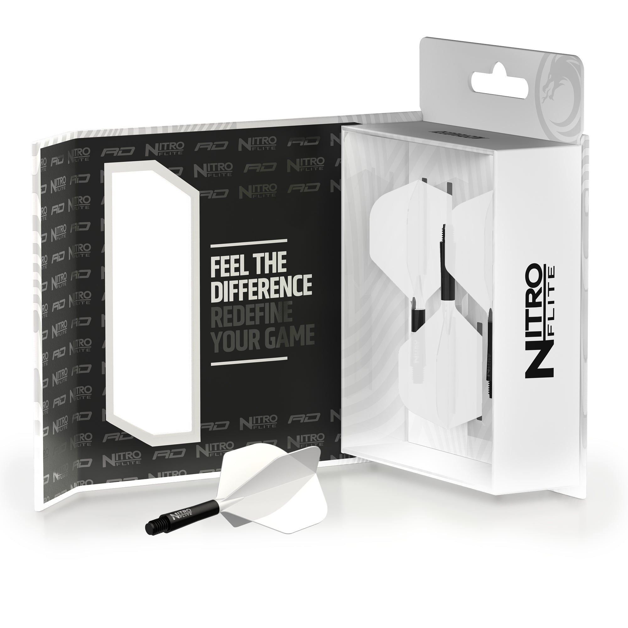 Red Dragon Nitro Flite Solid White and Black