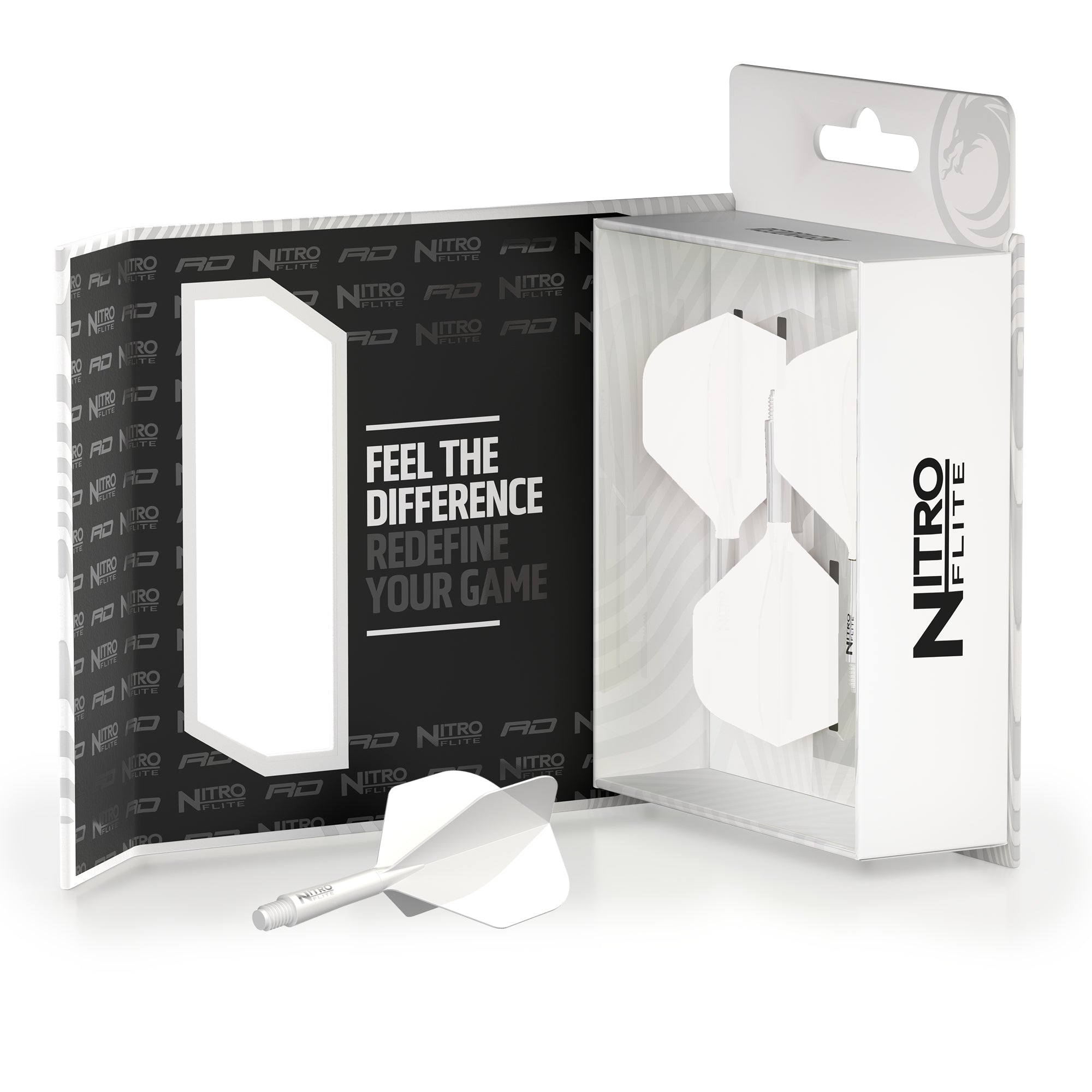 Red Dragon Nitro Flite Solid White and White