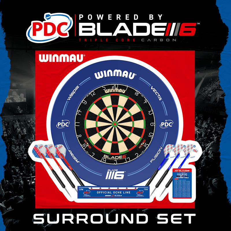 Winmau Blade 6 Triple Core Dartboard & Surround Bundle