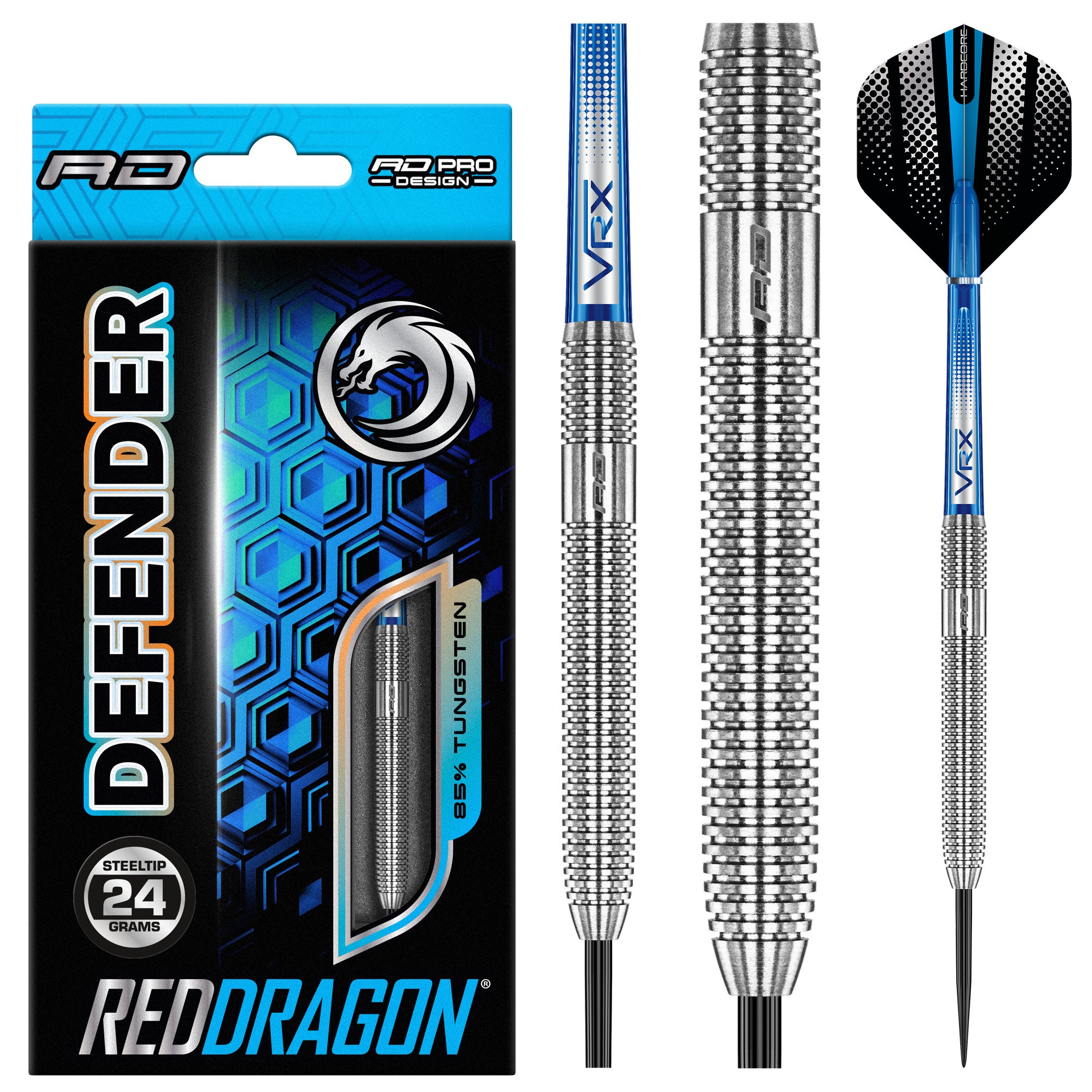 RED DRAGON Defenders: 24g Fléchettes Pointes Acier avec Ailettes et Tiges  de Flechettes : : Sports et Loisirs