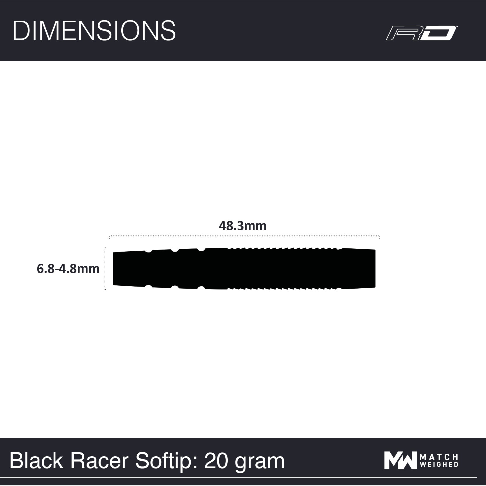 RDD2396_Peter Wright Black Racer 20g Softip - Image 7