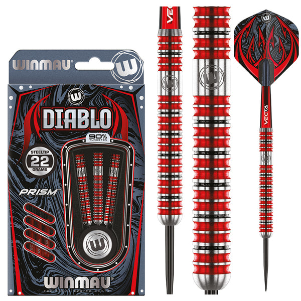 Red Dragon Diablo 2 Darts | 90% Tungsten | Aggressive Grip | Red