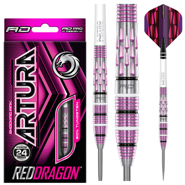 K18YG リバーシブルピンクダスト（レッド＆ブラック 愛・ガラス　ペンダント RDD2506Artura1Pink-24g-