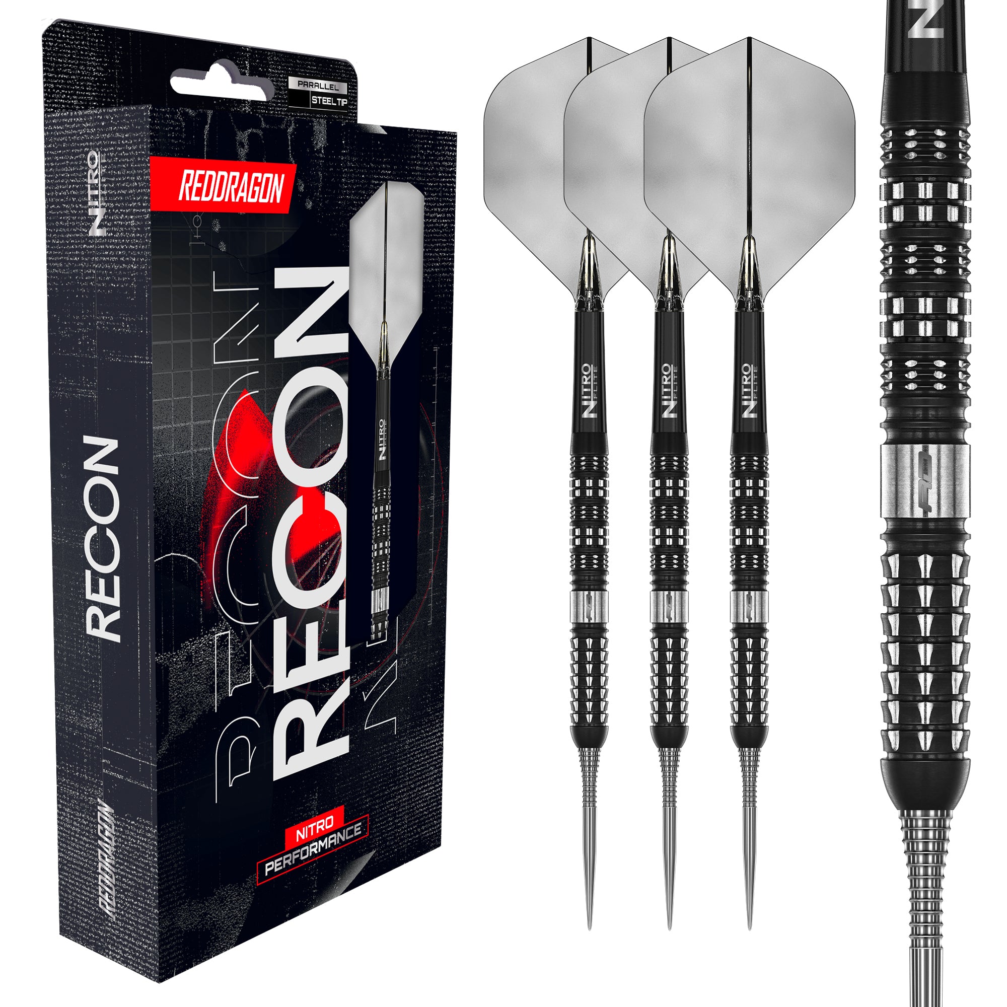 Red Dragon Recon Parallel Darts | 90% Tungsten | Angled Milling