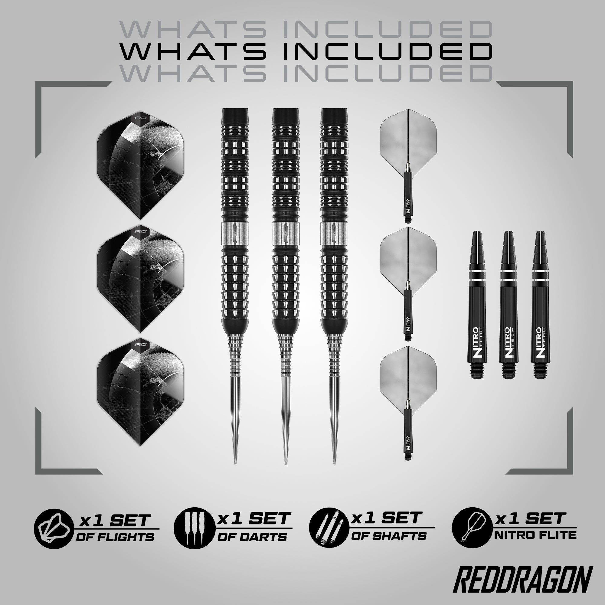 Red Dragon Recon Parallel Darts | 90% Tungsten | Angled Milling