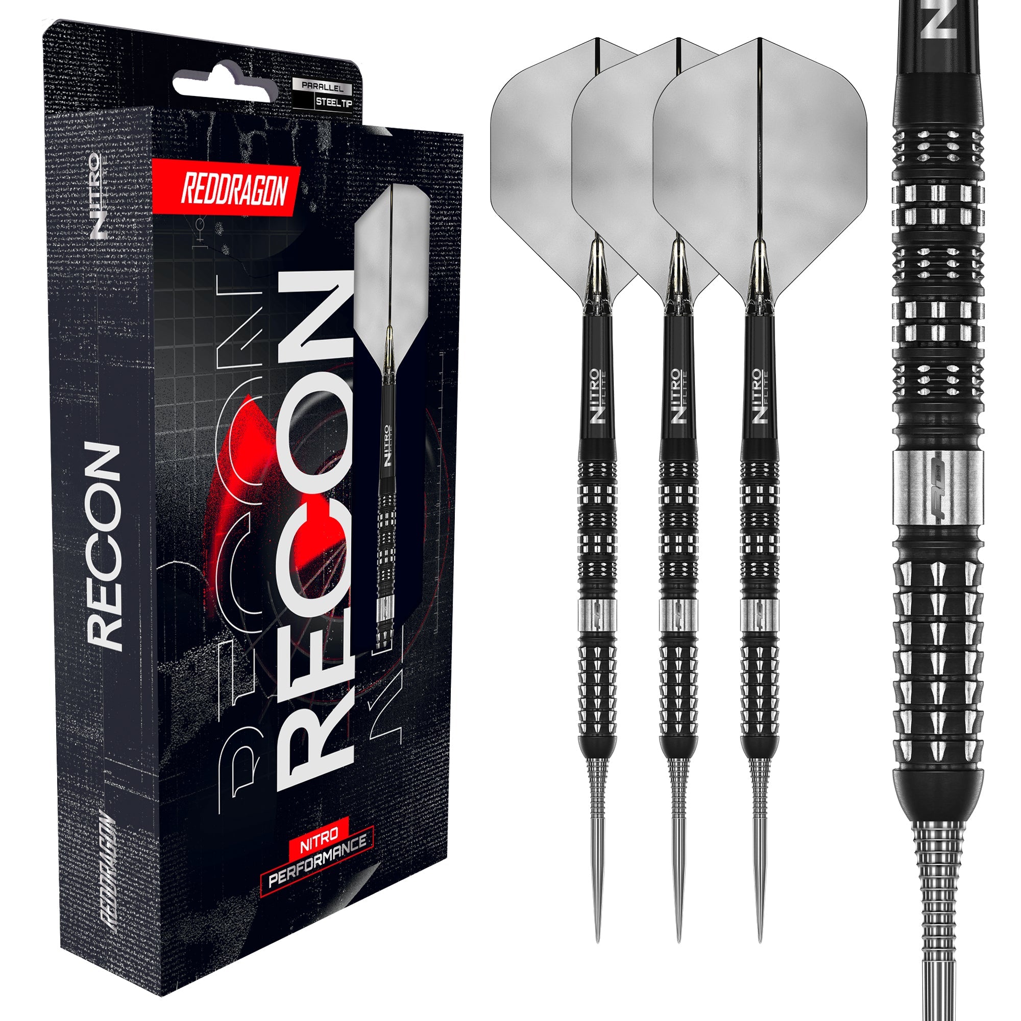 Red Dragon Recon Parallel Darts | 90% Tungsten | Angled Milling