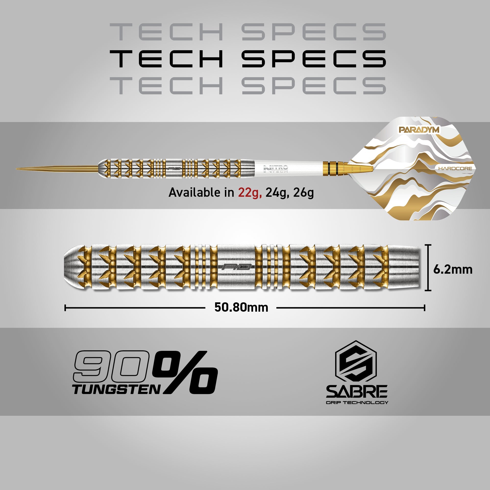 Red Dragon Paradym Darts – Gold & Silver Parallel