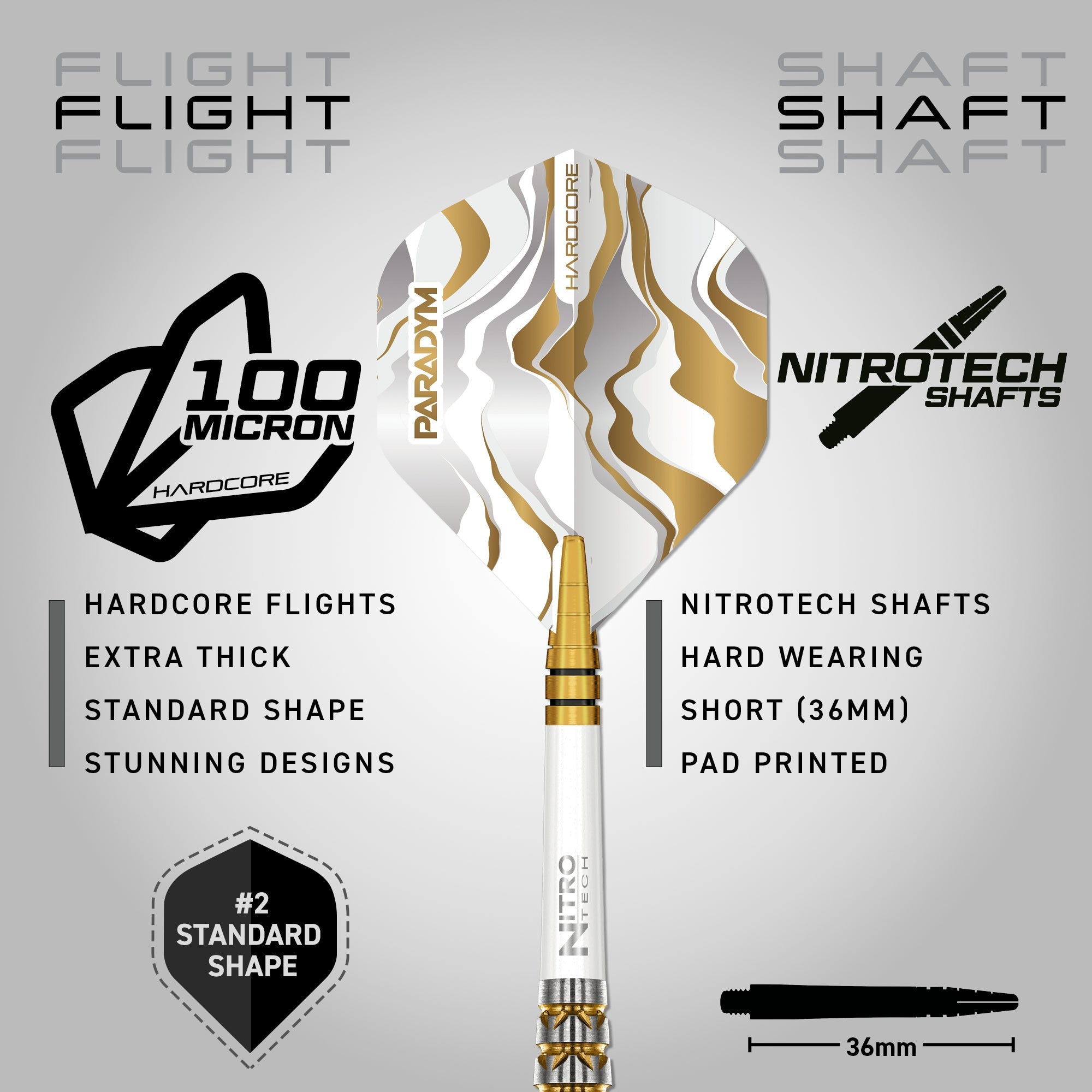 Red Dragon Paradym Soft Tip Darts – Gold & Silver Torpedo