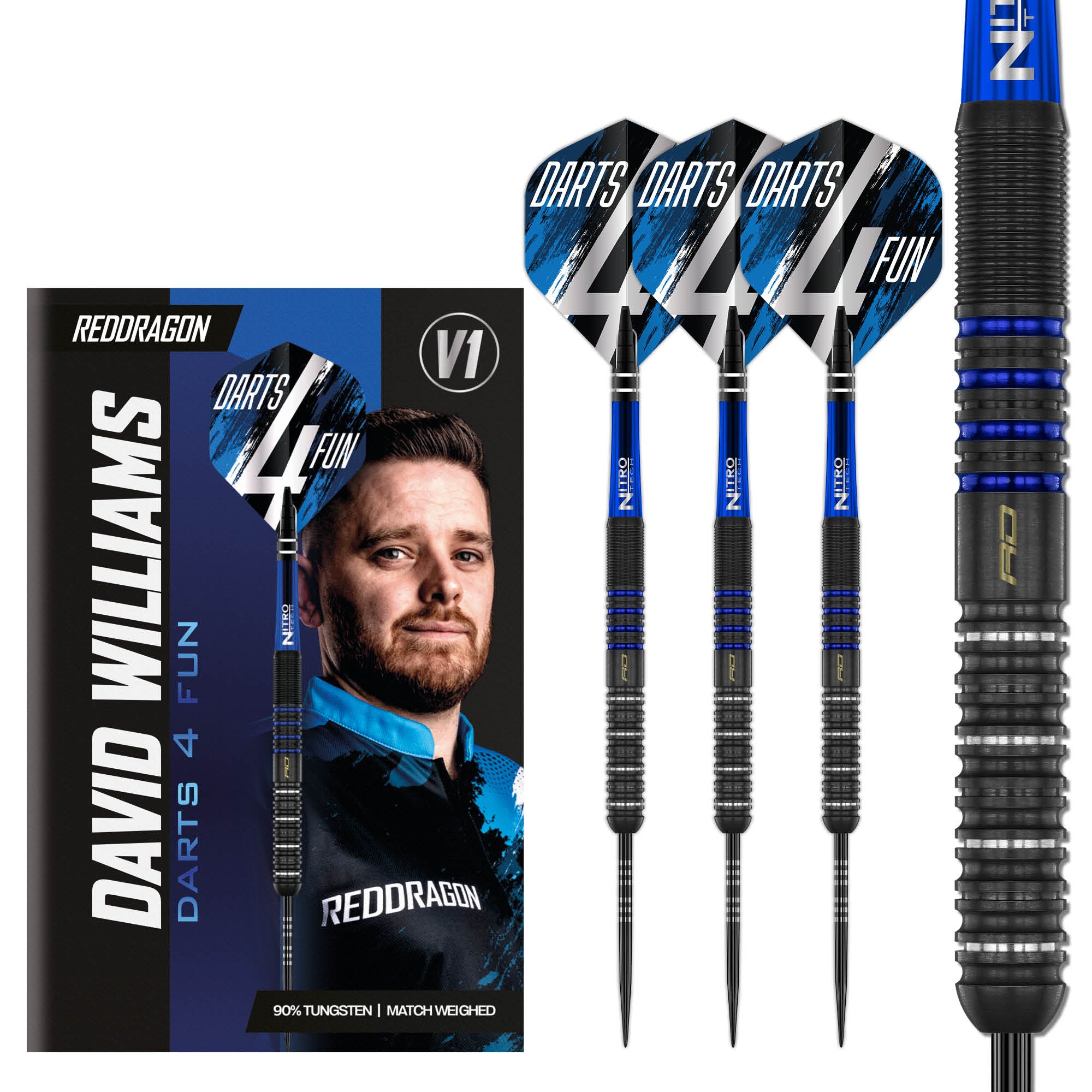 David Williams V1 90% Tungsten Steel Tip Darts