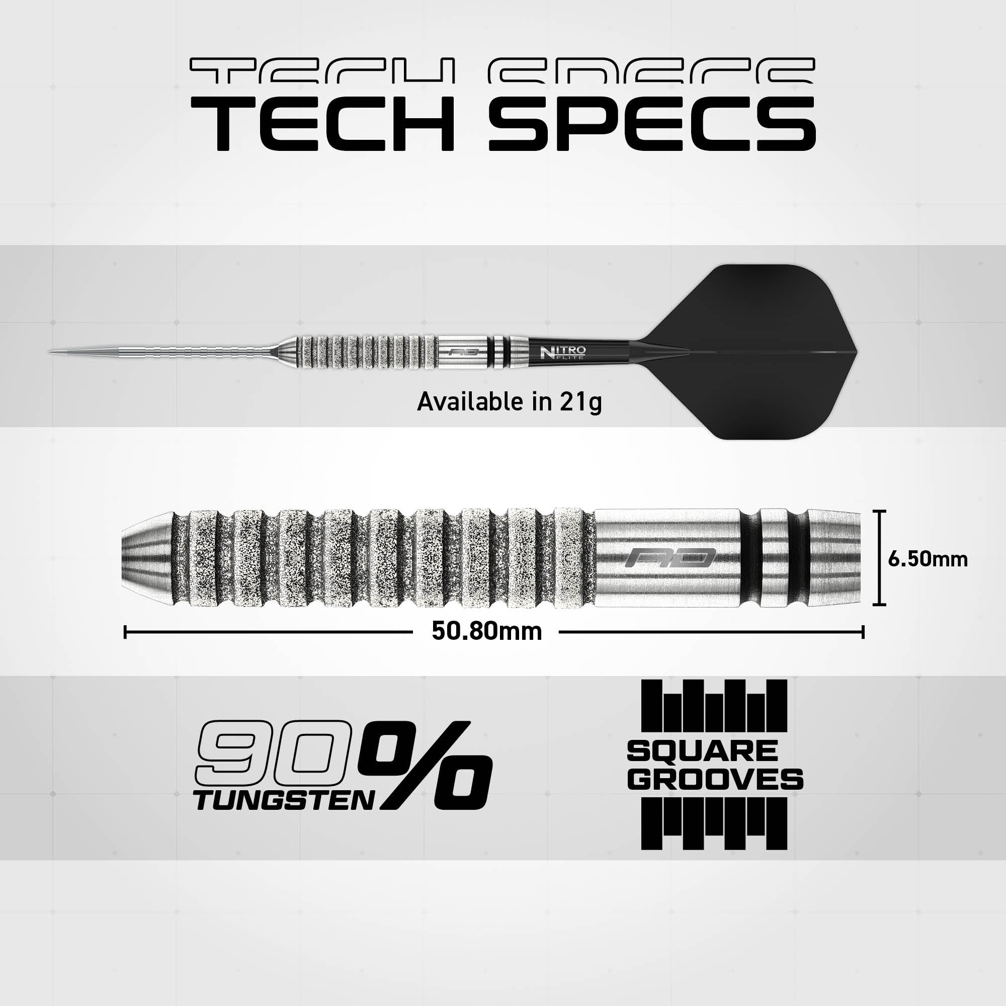 Red Dragon Gian van Veen TE 90% Tungsten Steel Tip Darts | Switch