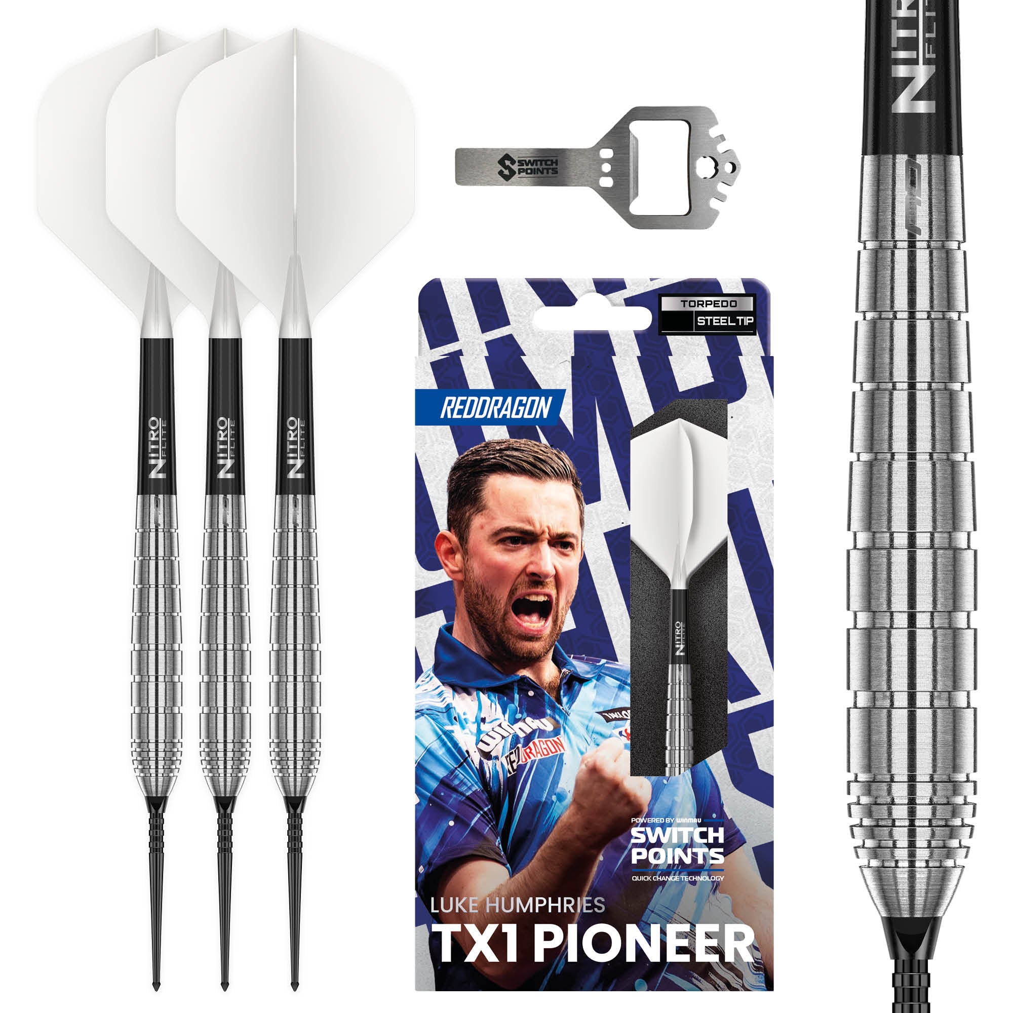 Luke Humphries TX1 Pioneer 90% Tungsten Steel Tip Darts | Switch