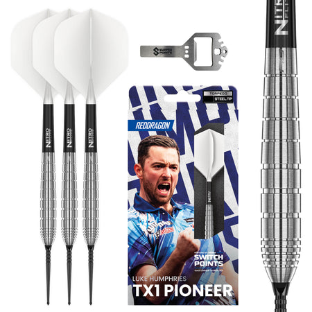 Luke Humphries TX1 Pioneer 90% Tungsten Steel Tip Darts | Switch
