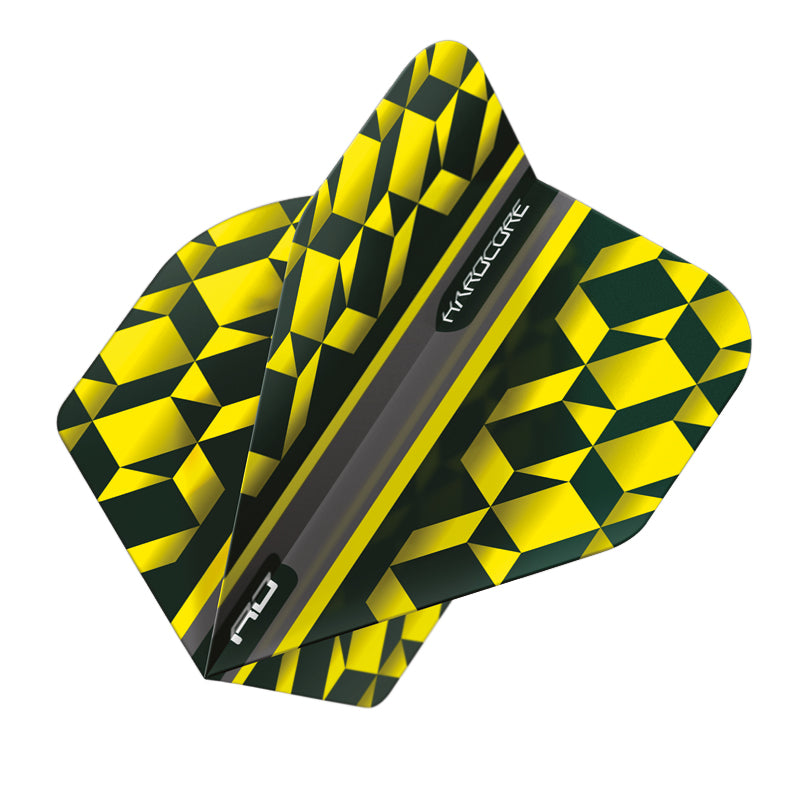 Hardcore Radical Yellow & Black Geometric Dart Flights