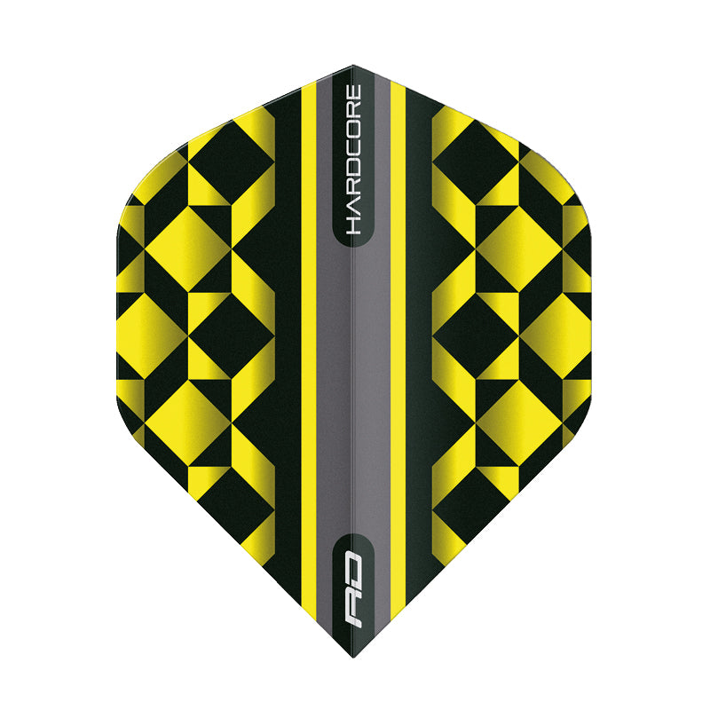 Hardcore Radical Yellow & Black Geometric Dart Flights