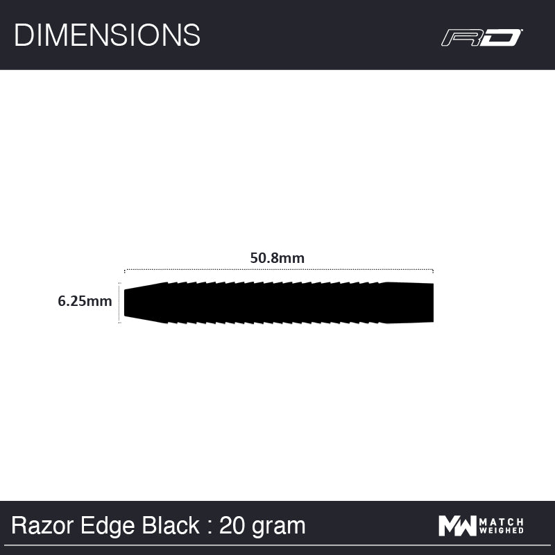 RedDragon Razor Edge Black 85% - Fléchettes pointe Acier