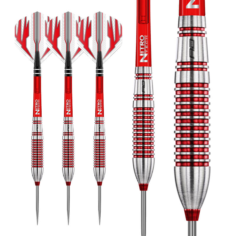 RED DRAGON Reflex Tungsten Darts Set with Flights and Stems