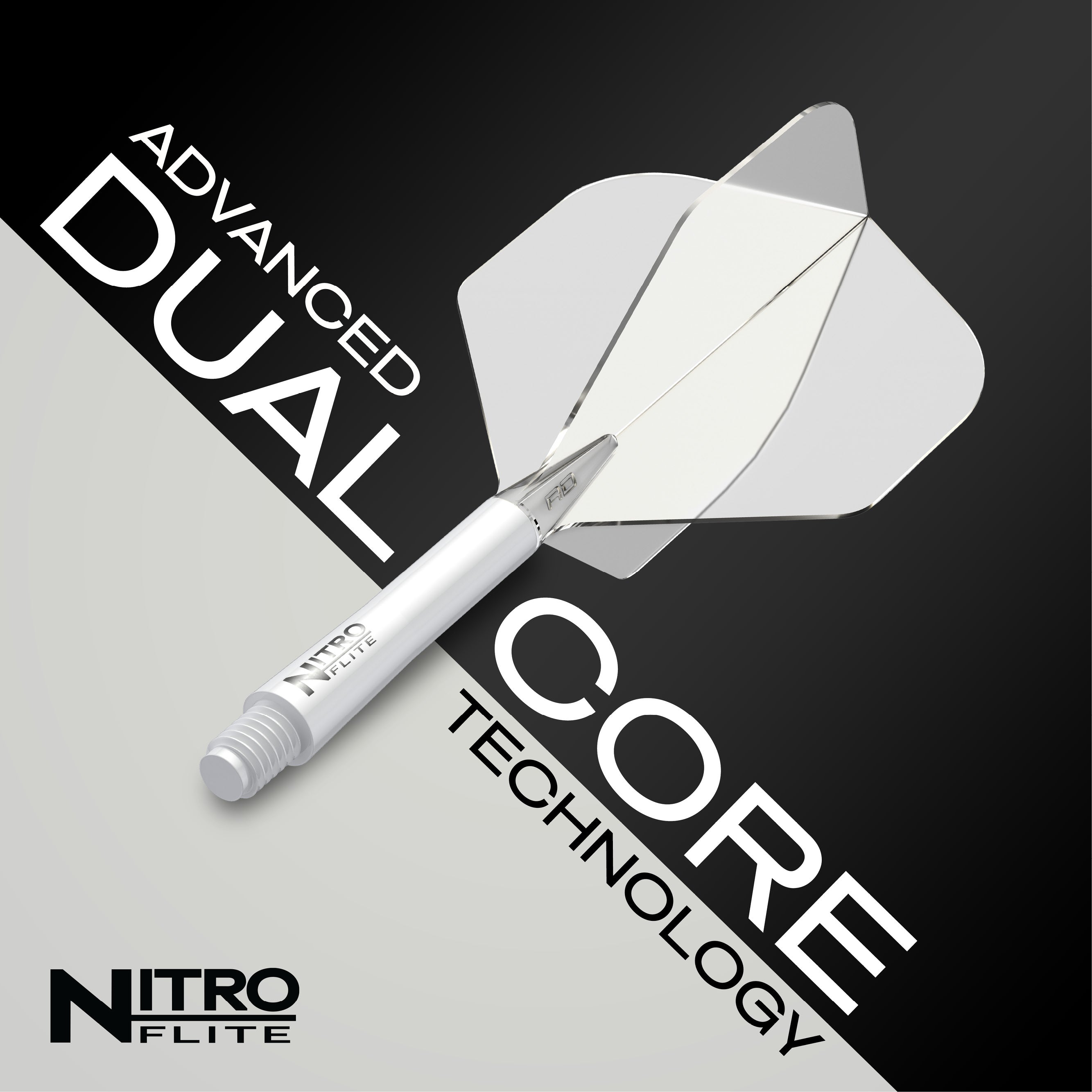 Nitro Flite -  Integrated Flight and Shaft White & Clear