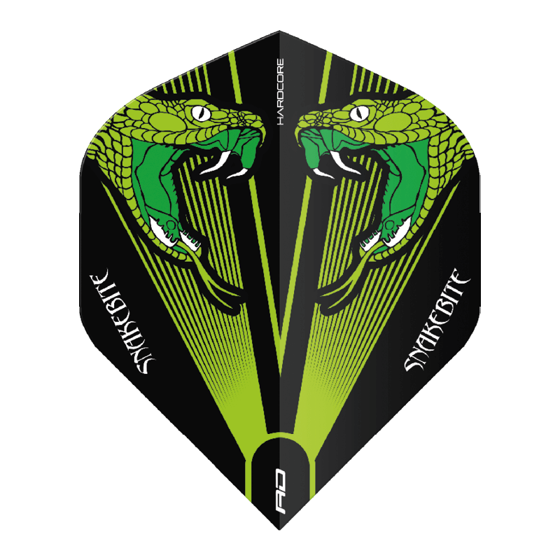 Hardcore Peter Wright Snakebite Green Transparent Dart Flights