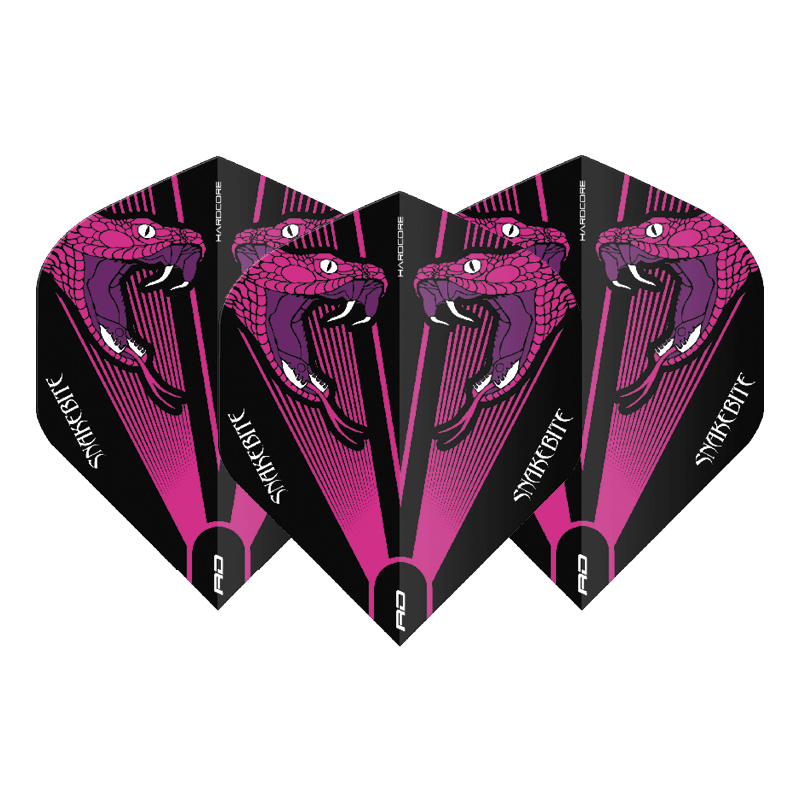 Hardcore Peter Wright Snakebite Pink Transparent Dart Flights