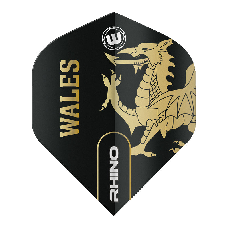 Black & Gold Wales Rhino Standard