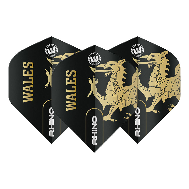 Black & Gold Wales Rhino Standard